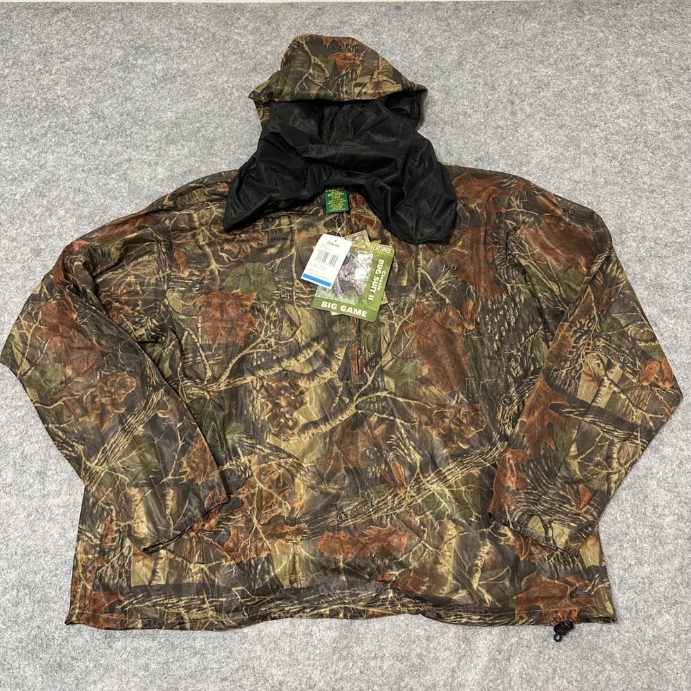 Cabelas Bug Suit II Jacket Mens XL Camo Seclusion 3D No-See-Um Mesh Hooded